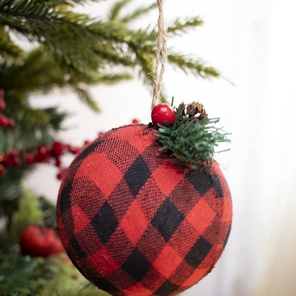 NEW Christmas Burlap Farmhouse Christmas Ornaments NWT‎ 12 pcs - Picture 4 of 10